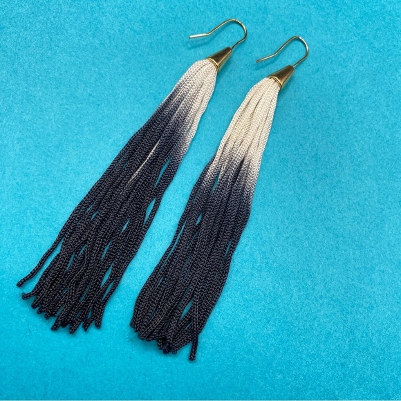 Satin Tassel Ombré Long Silky Earrings - Picture 8 of 8